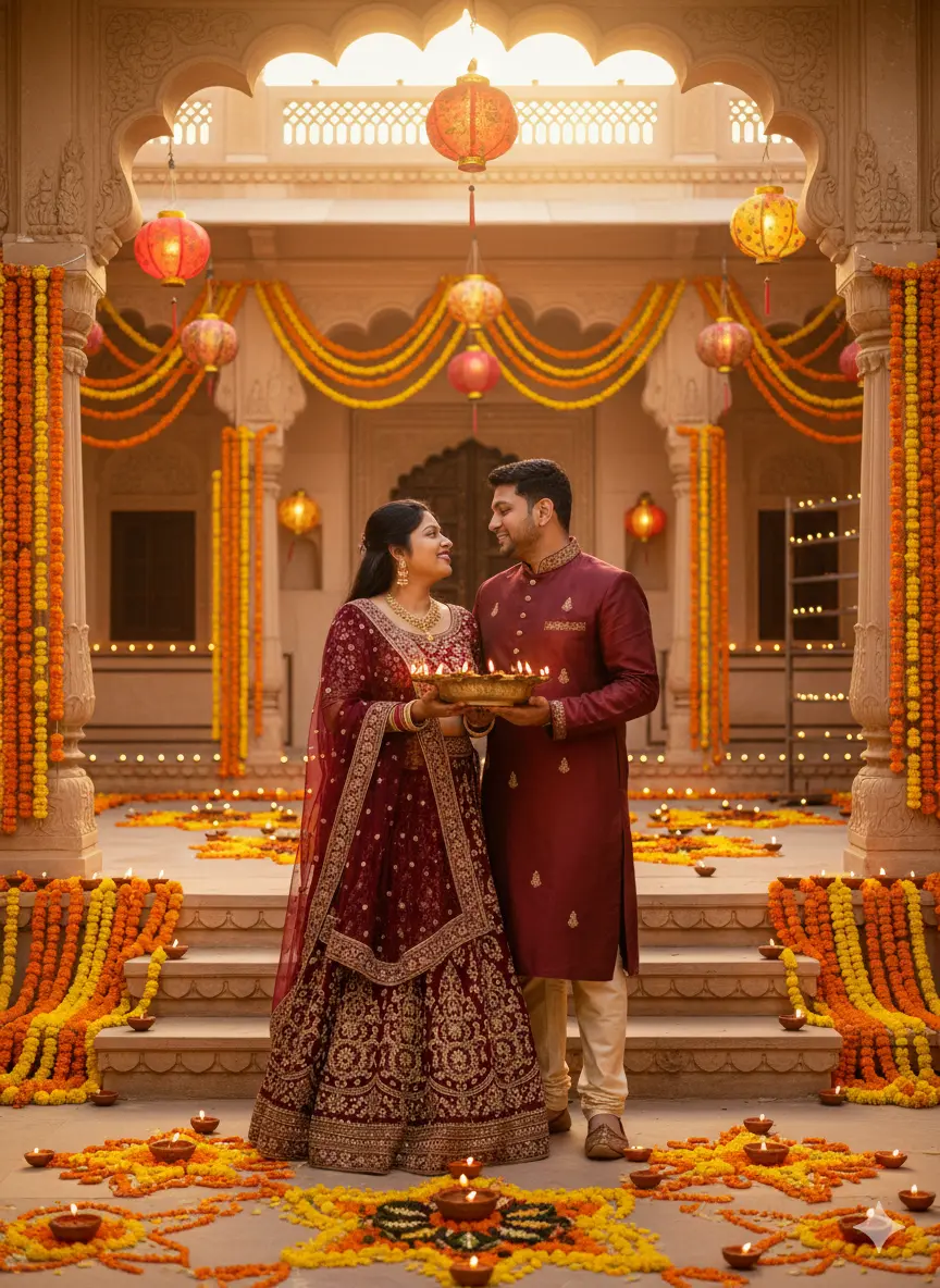 Diwali Romantic Couple Portrait
