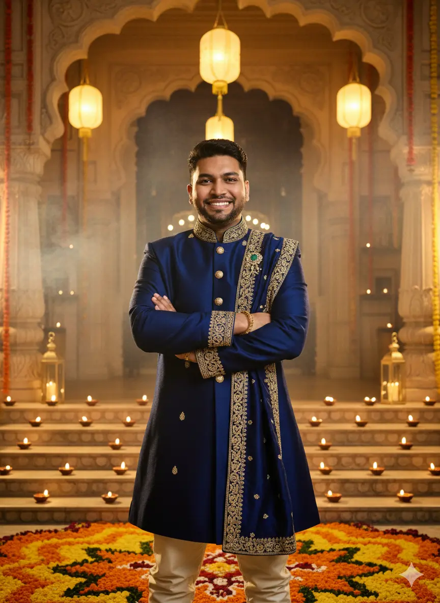 Diwali Royal Sherwani Portrait - Men