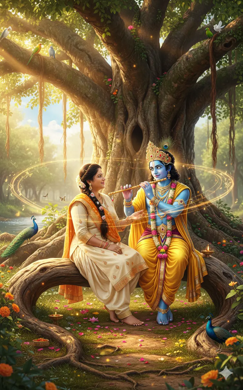 Friendship on Banyan Tree - Krishna & Sakhi