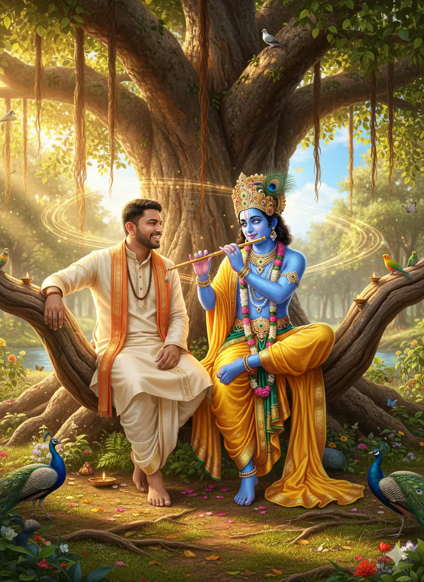 Friendship on Banyan Tree - Krishna & Friend
